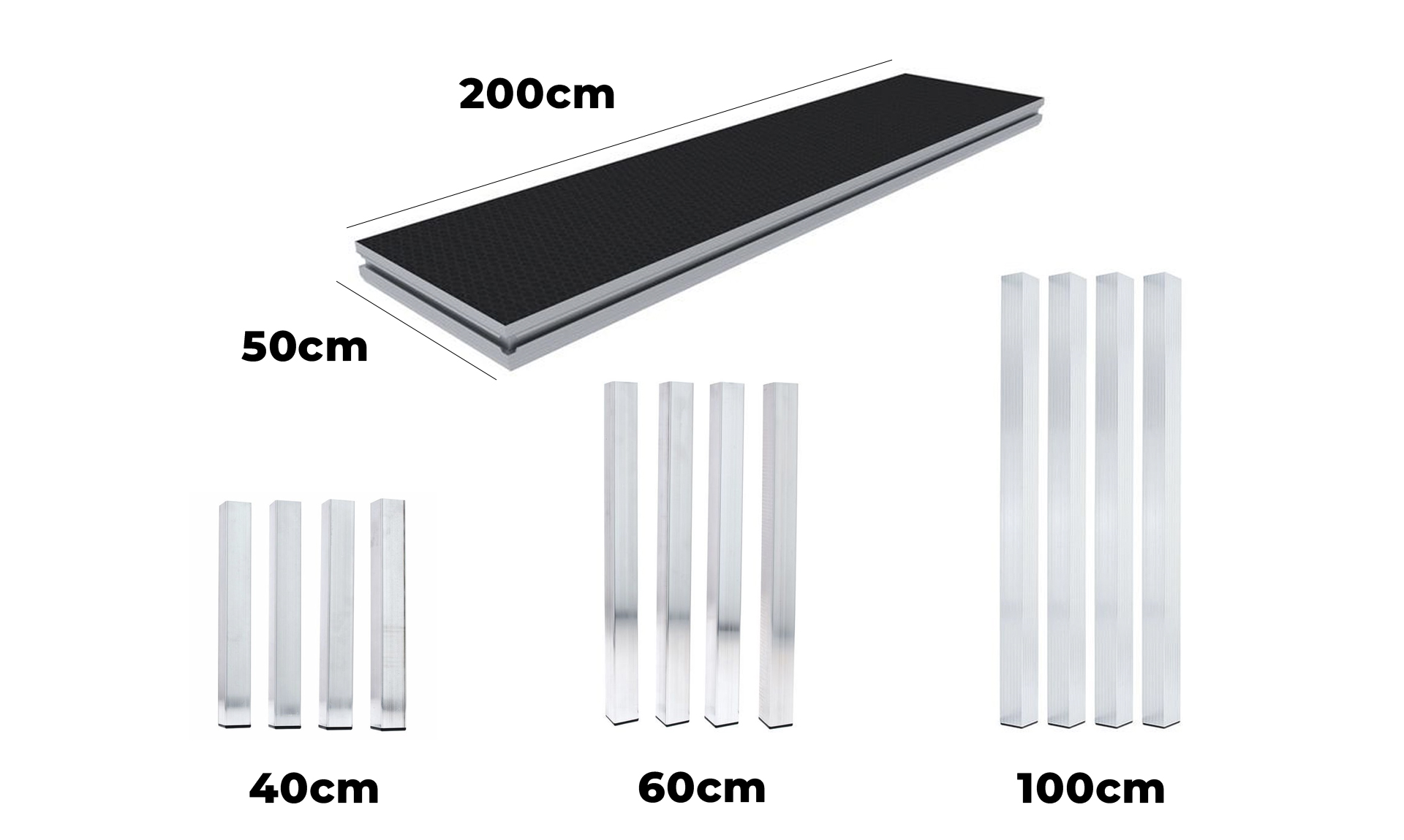 Praticable 2m x 0,5m (pieds 1m)